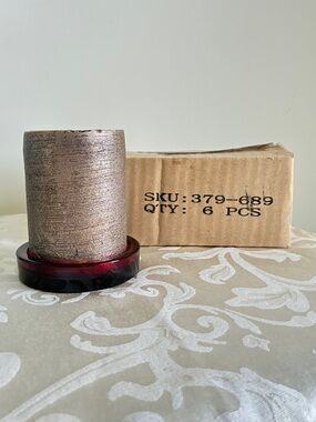 NEW Set of 6 Crate & Barrel Red Glass Pillar Candle Holders for 3" Pillars